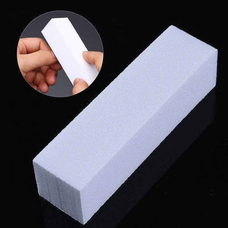 10 Pcs Nail Art File Set White Color Nail Buffers Sanding Grinding Block Sponge Form Pedicure  Nail Art Tool Kit