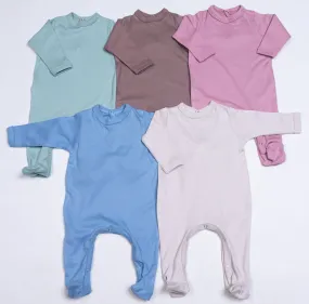 100% New colours Cotton Infant back neck opening Babygro