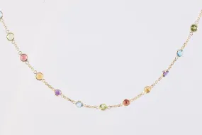 17" 14k Yellow Gold 8.00tcw Multi-Stone Station Necklace (4.83g.)