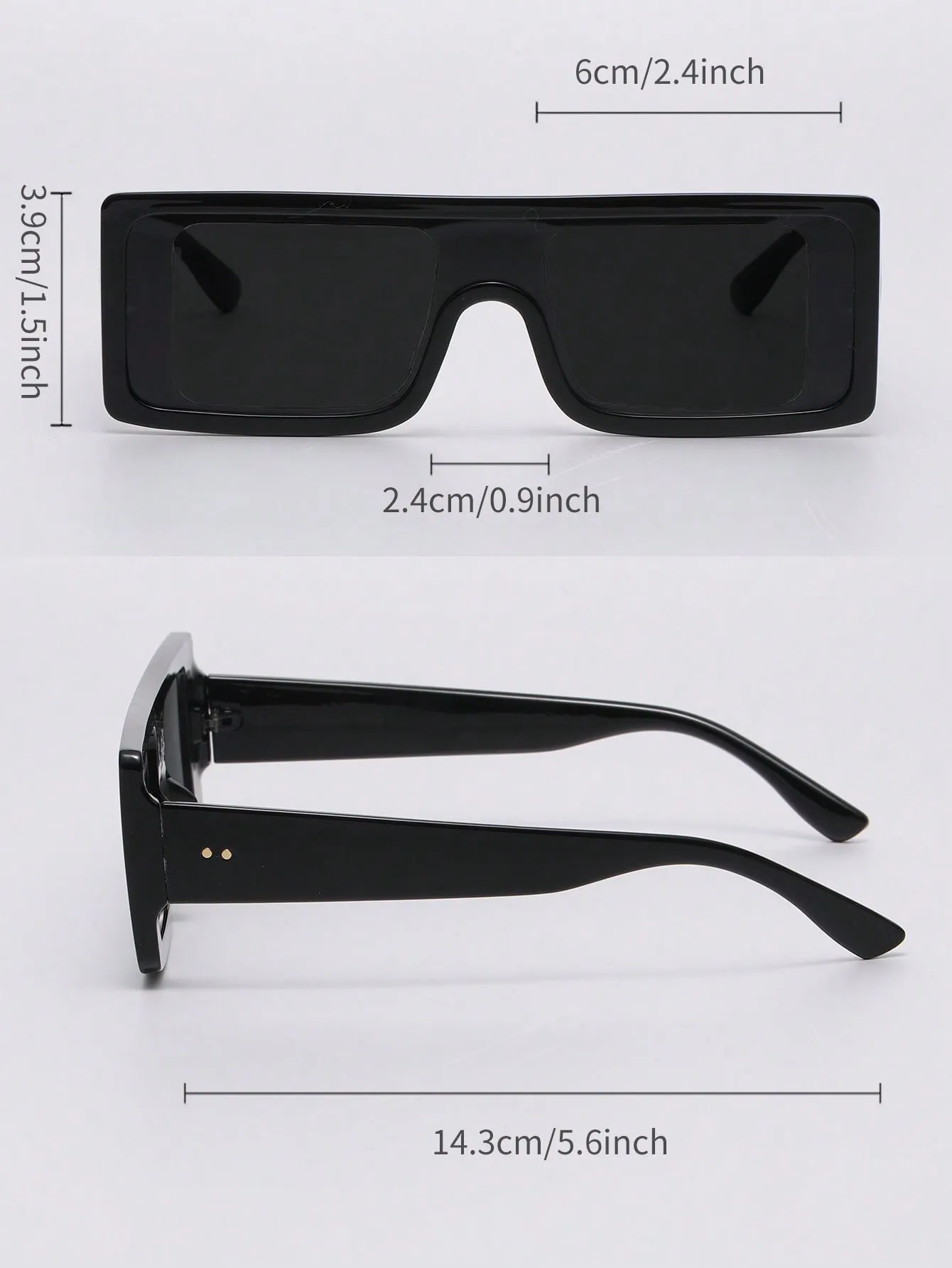 1pair Women Flat Top Fashionable Sunglasses For Outdoor