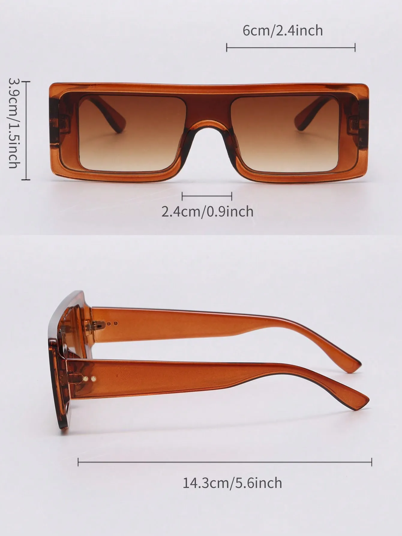 1pair Women Flat Top Fashionable Sunglasses For Outdoor