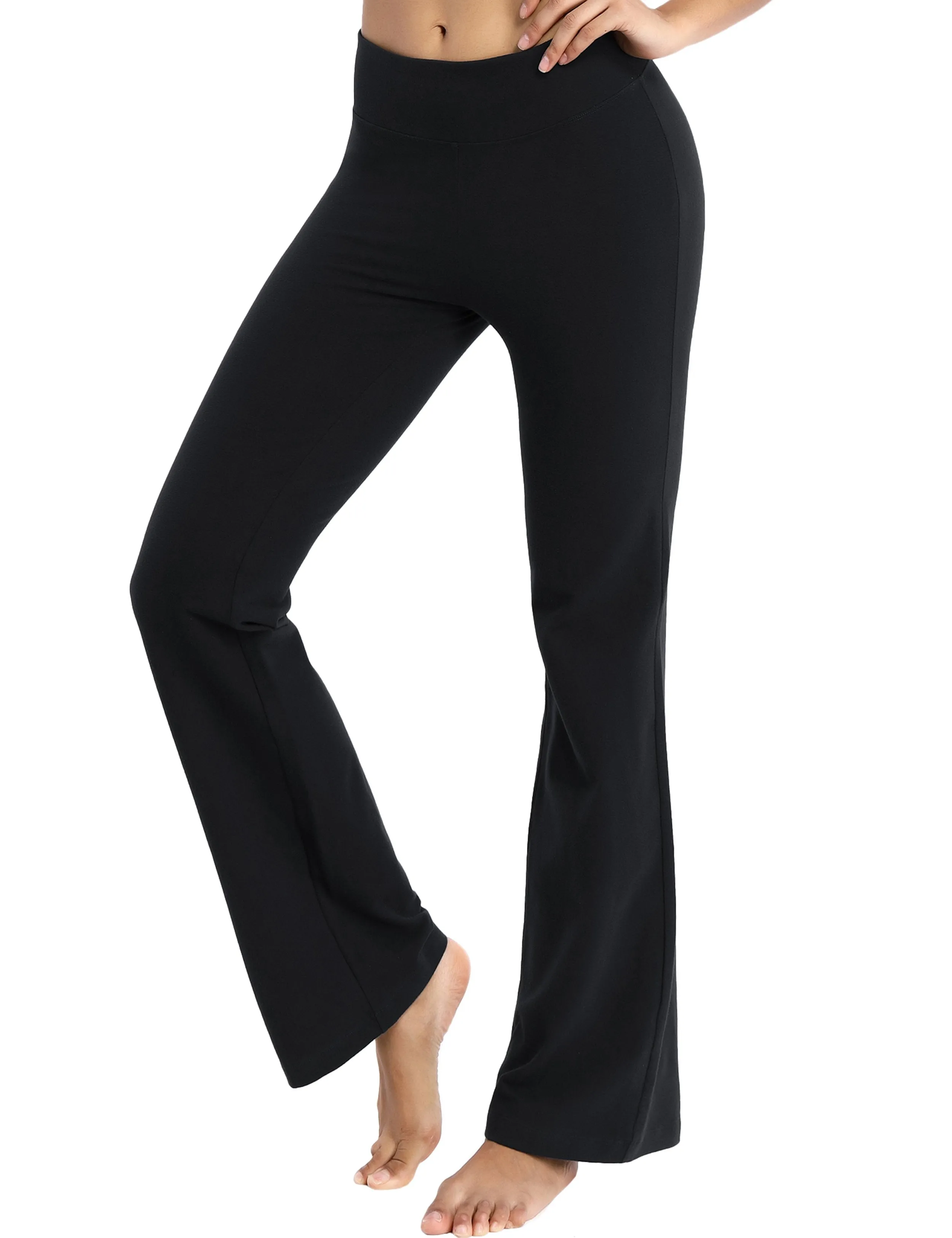 29" 31" 33" 35" Cotton Bootcut Leggings black ins