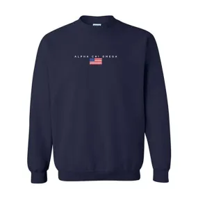 Alpha Chi Omega American Flag Crewneck Sweatshirt