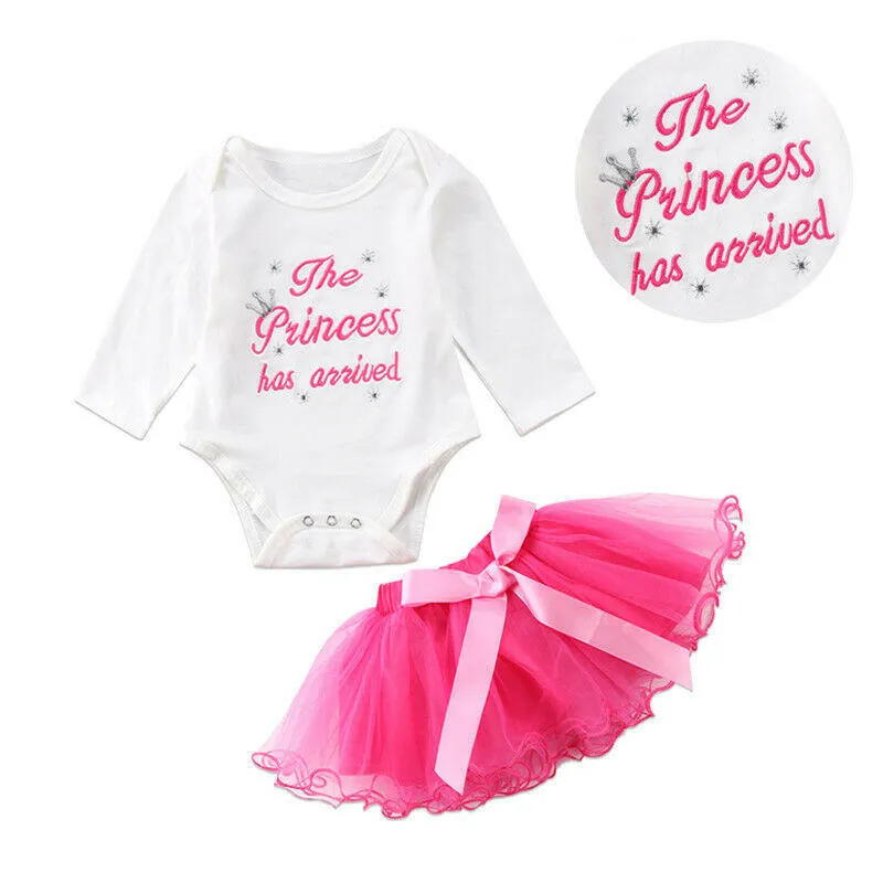 Baby Girl Romper Bodysuit Tutu Skirts Outfits Set