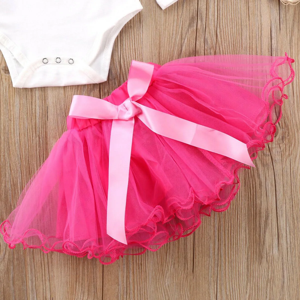 Baby Girl Romper Bodysuit Tutu Skirts Outfits Set