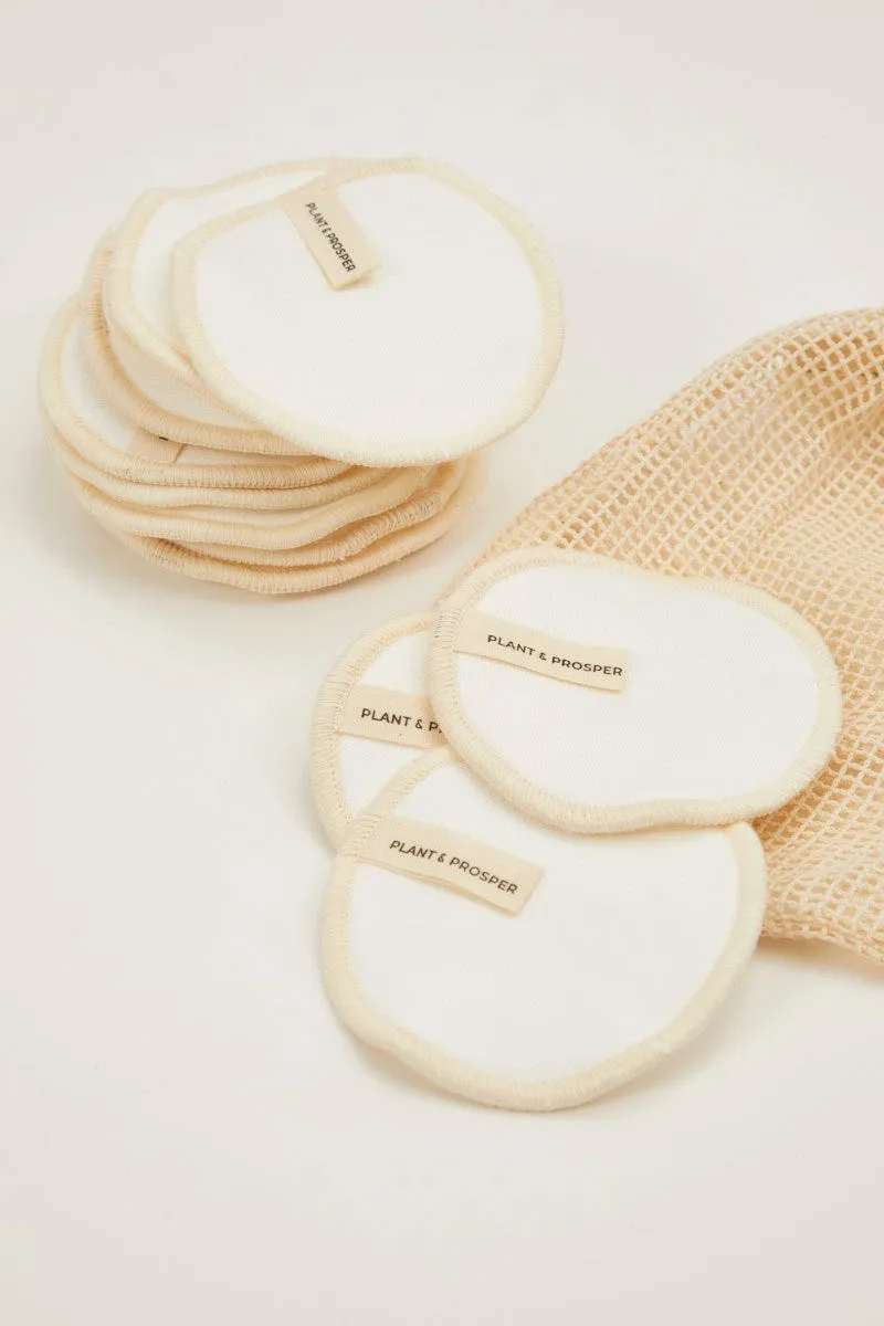 Beige Plant And Prosper Organic Cotton Reusable Pad Set