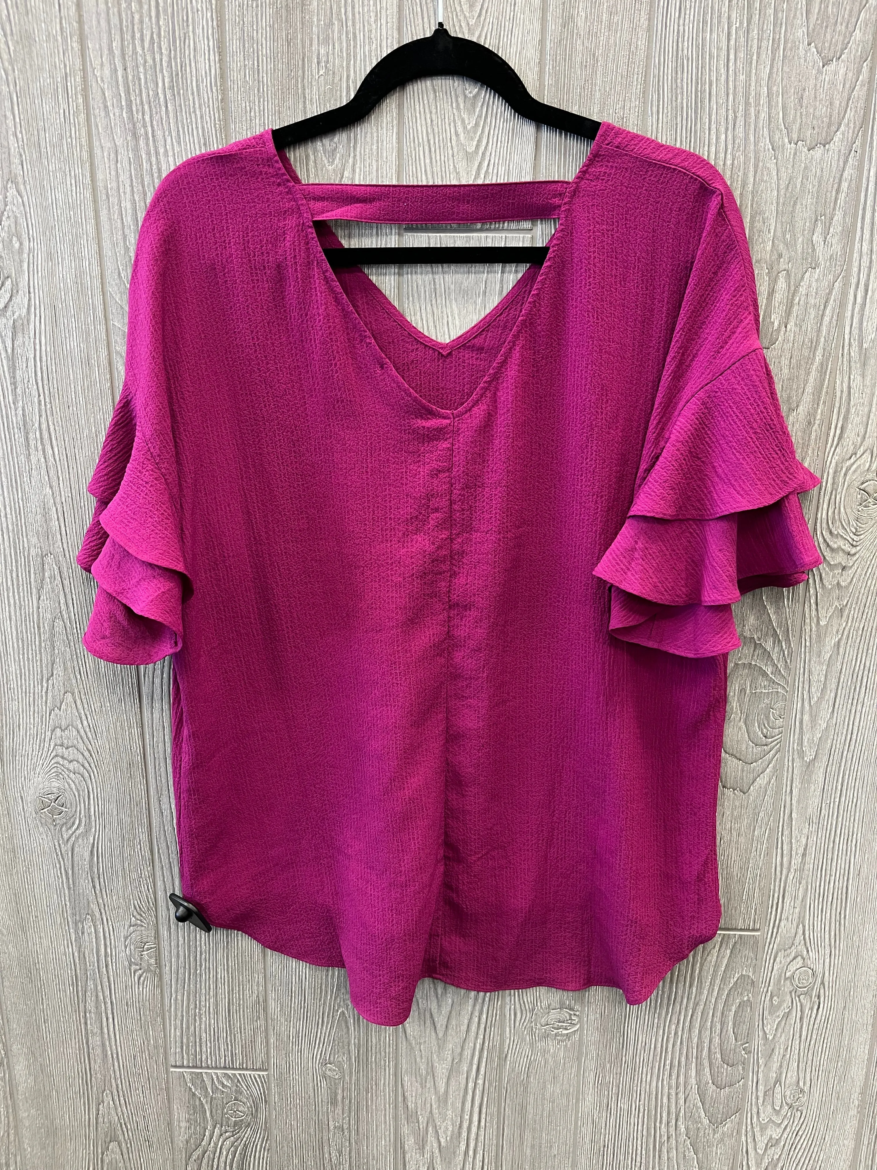 Blouse Short Sleeve By Apt 9 In Purple, Size: L