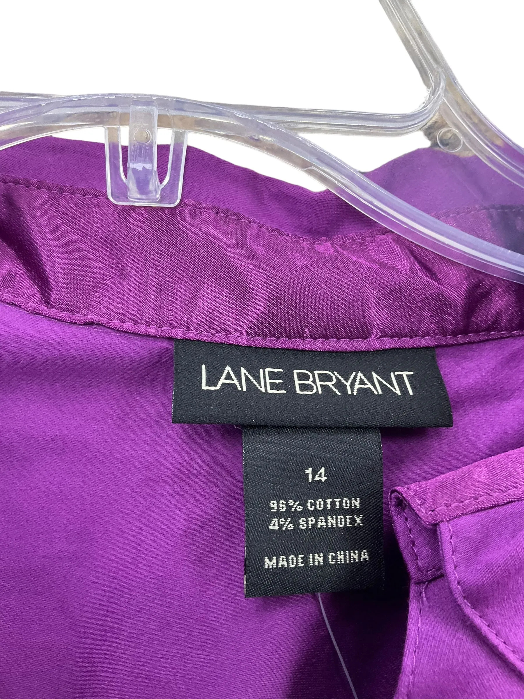 Blouse Short Sleeve By Lane Bryant In Purple, Size: 14