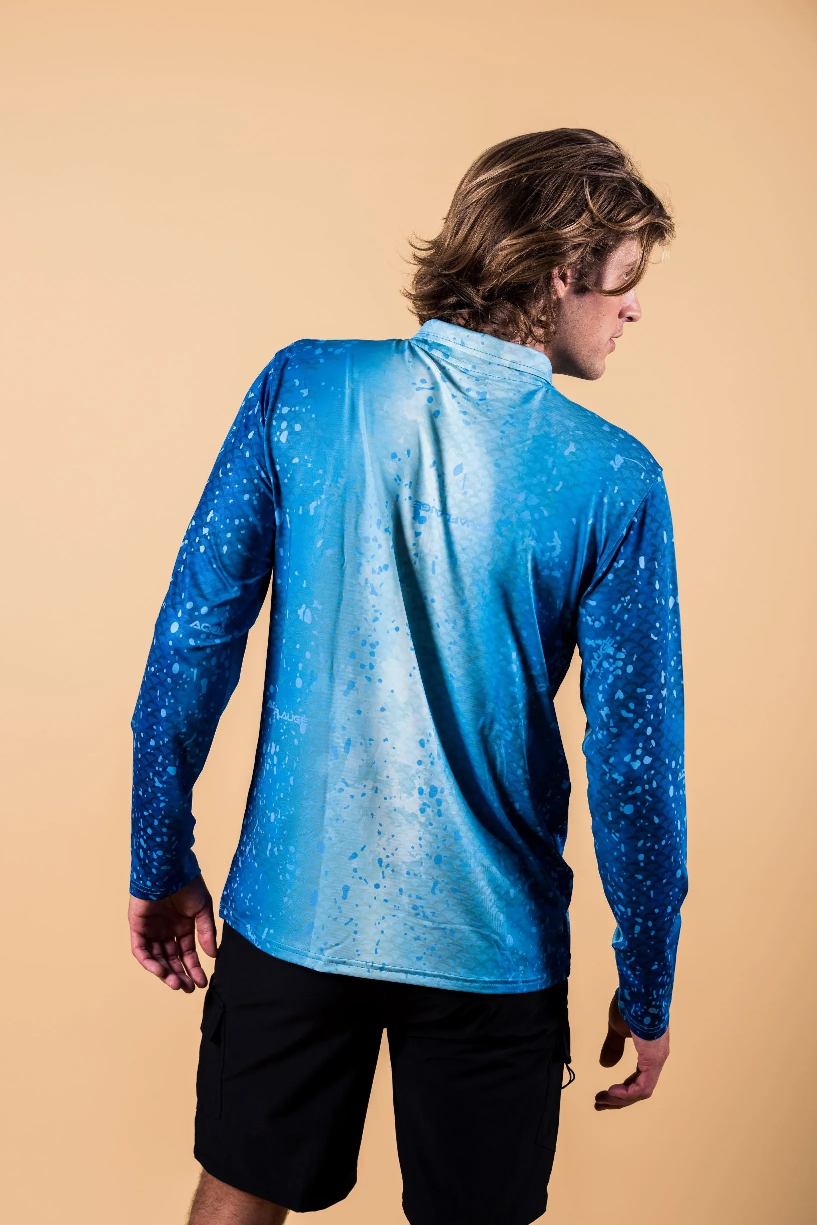 Blue Scales Long Sleeve Performance Shirt