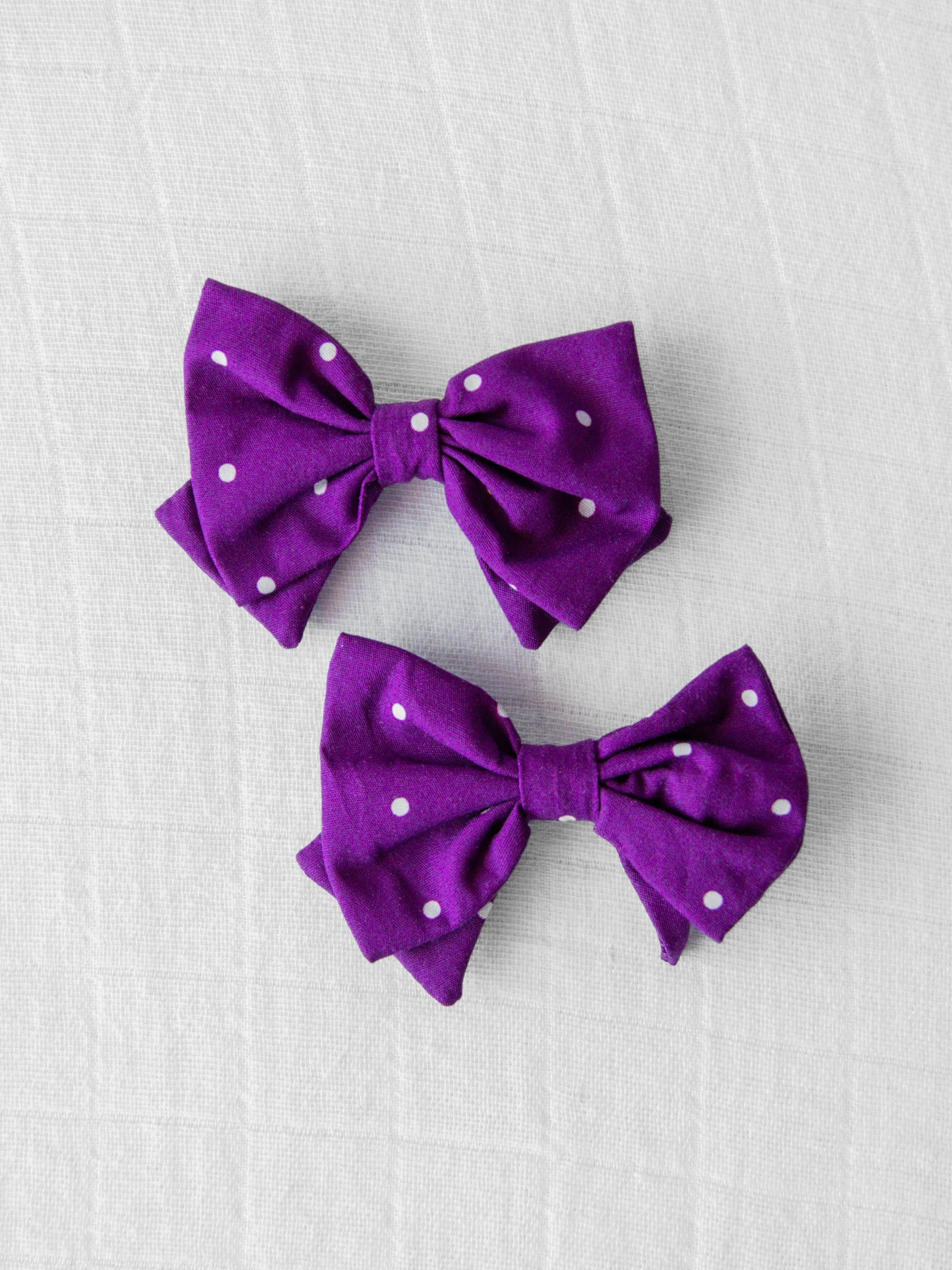 Bow Set Duo - Purple Dot