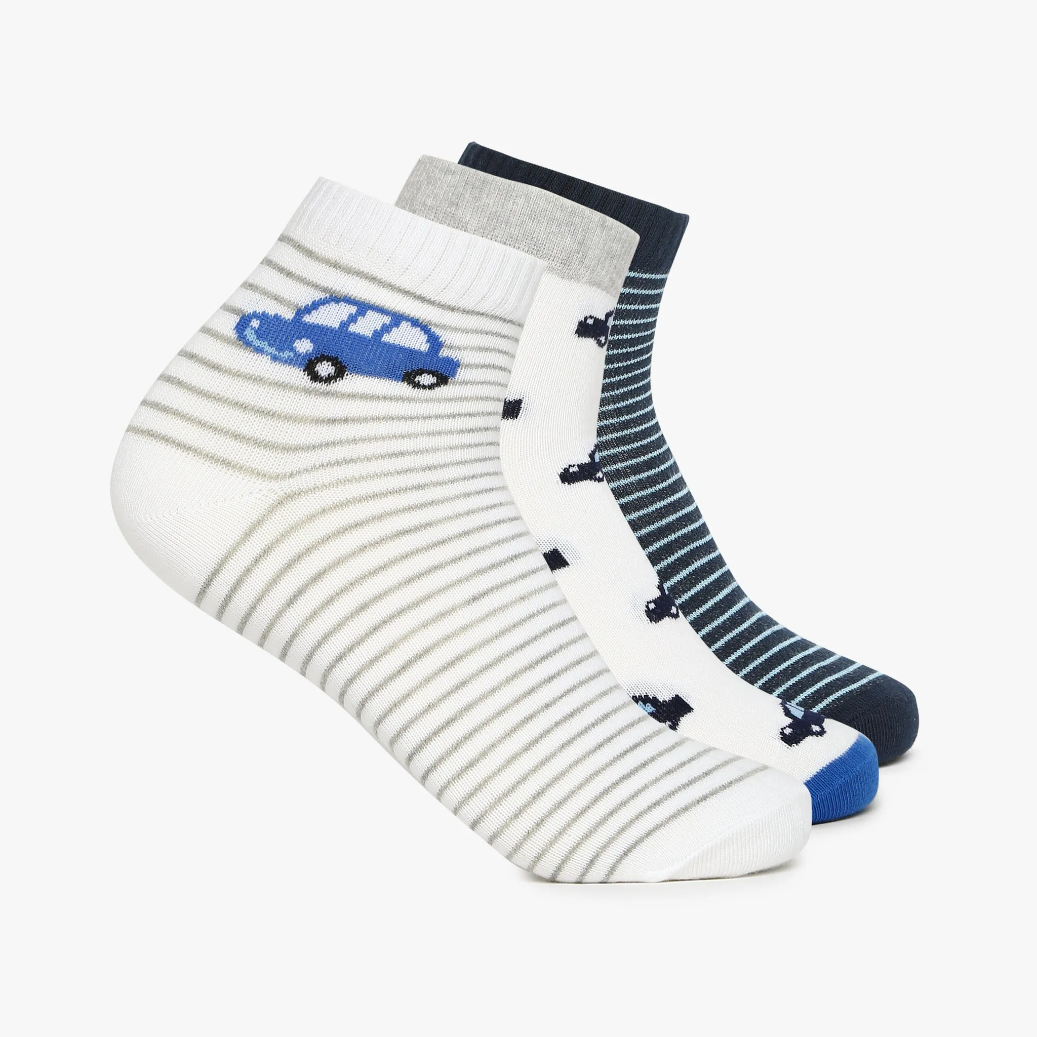 Boys Cotton Blend Ankle Length Socks (Pack of 3)