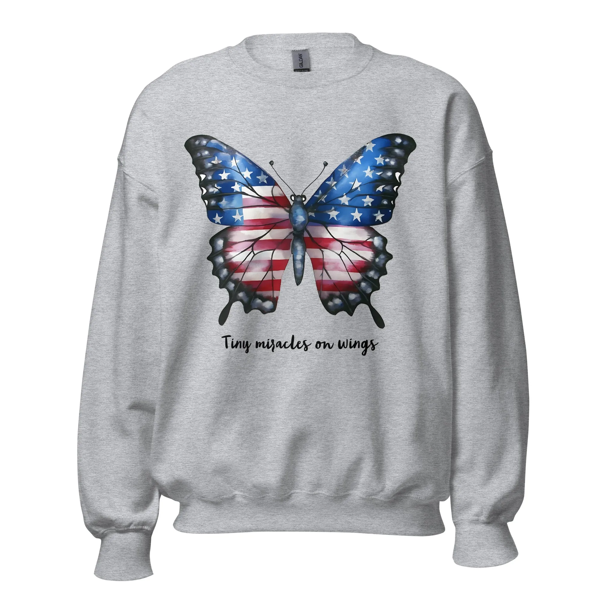 Butterfly Sweatshirt For Women / Custom Text Sweatshirt For The Patriotic Butterfly Lover