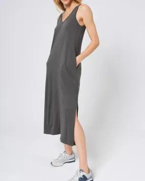 Calm V-Neck Dress in Bay Leaf