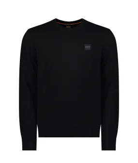 Crew-neck Sweater in Cotton and Cashmere With Logo - Black