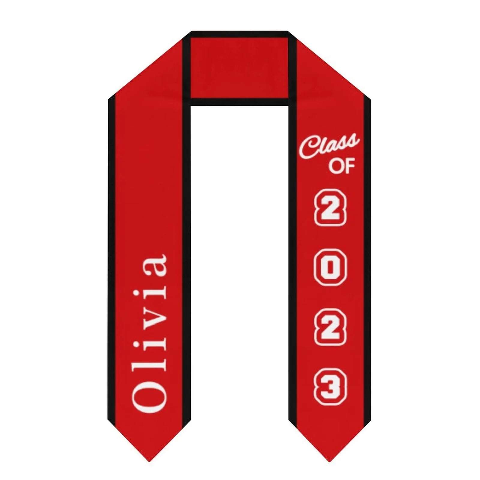 Custom Name Red Graduation Stoles Sash Class of 2024 Graduation Gift