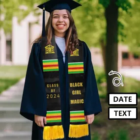 Custom Text Magic Tassel Graduation Stoles Sash Class of 2024 Graduation Gift