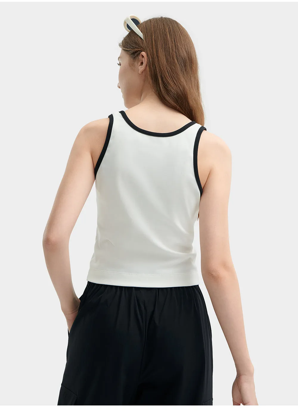 FILA CORE WHITE LINE FILA ORIGINALE Women Cotton Vest (Black / White)