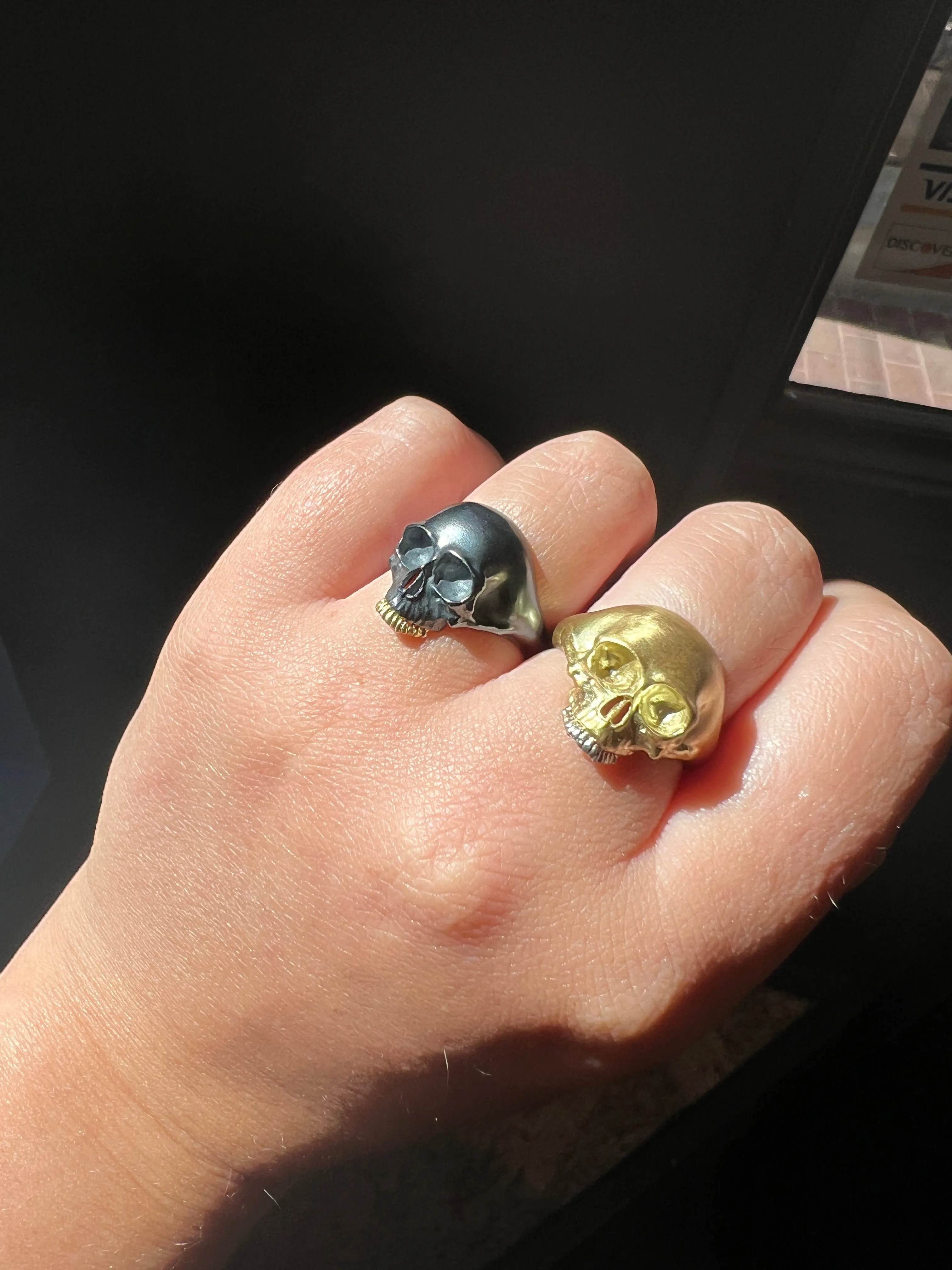 Gold Skull Pinky Ring