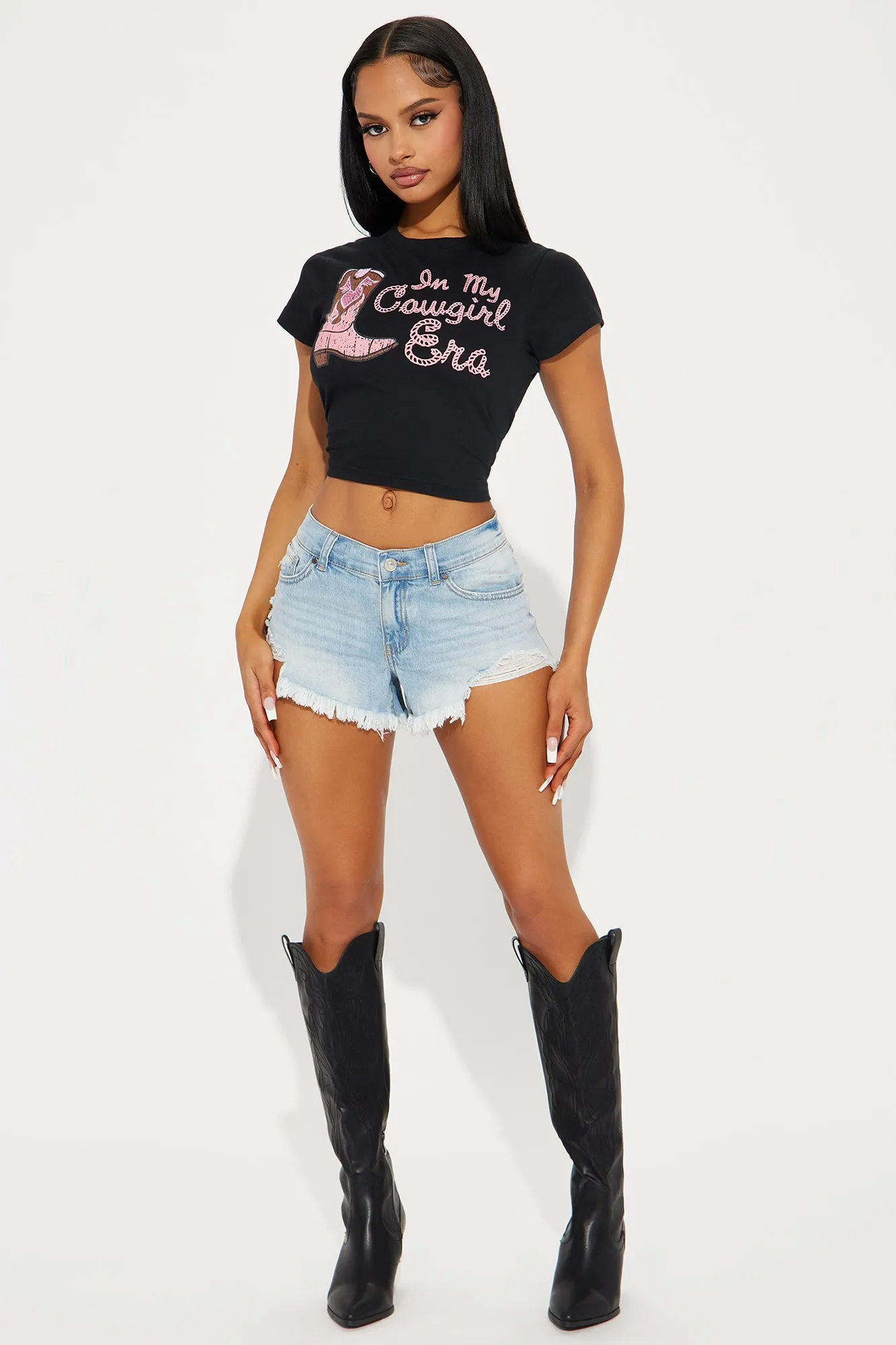 In My Cowgirl Era Fitted Tee - Black