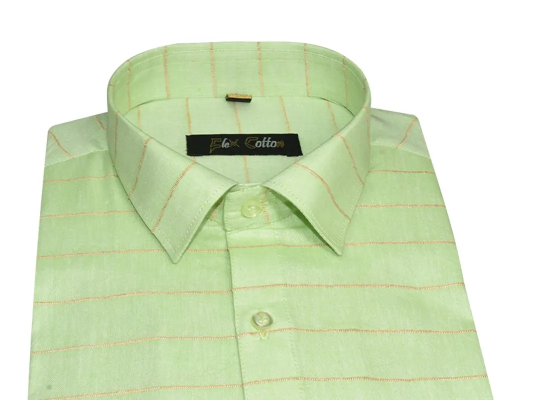 Light Green Color 3D Lining Cotton Shirts For Men's