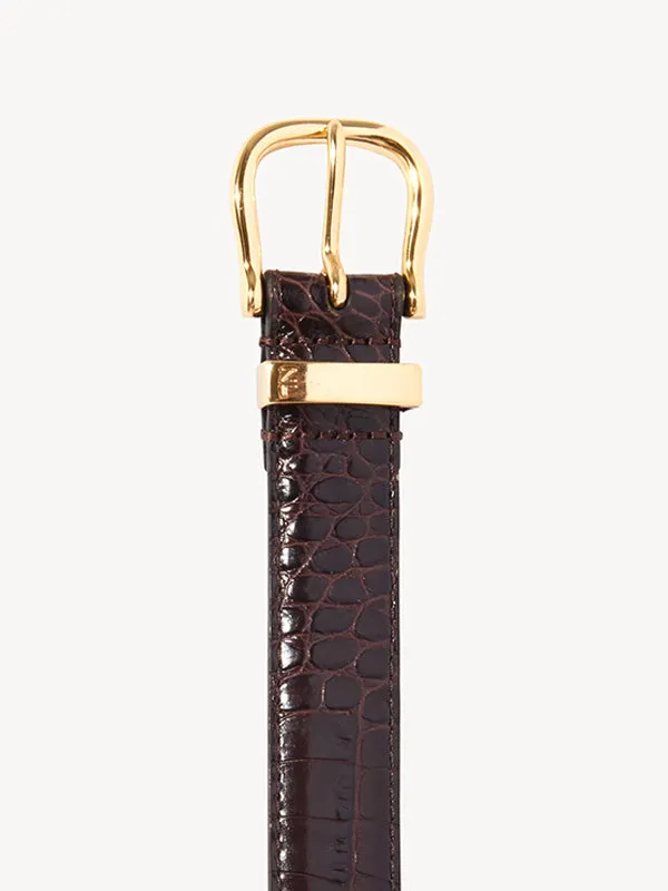 Louise Belt in Dark Brown w/ Shiny Brass Buckle