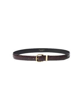 Louise Belt in Dark Brown w/ Shiny Brass Buckle