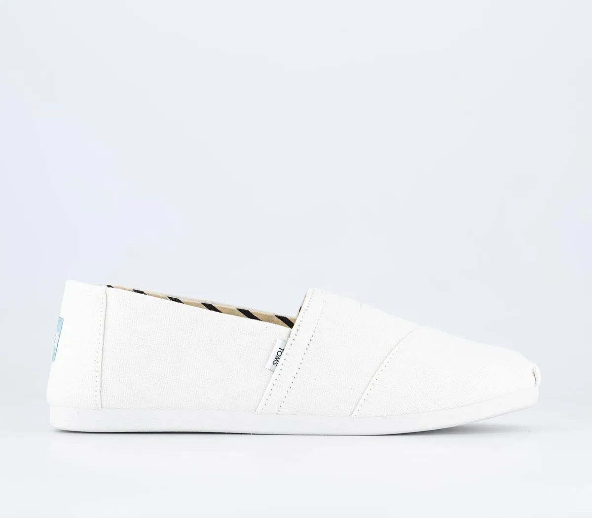 Mens Toms Classic Alpargata White Recycled Cotton Canvas Uk Size 8