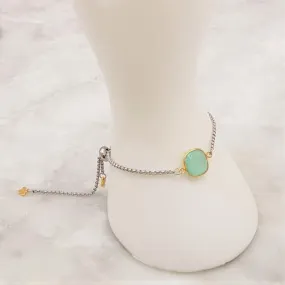 Mint Chalcedony Jeweled Slider Bracelet