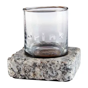 Mud Pie Double Old Fashioned Glass & Chilling Stone