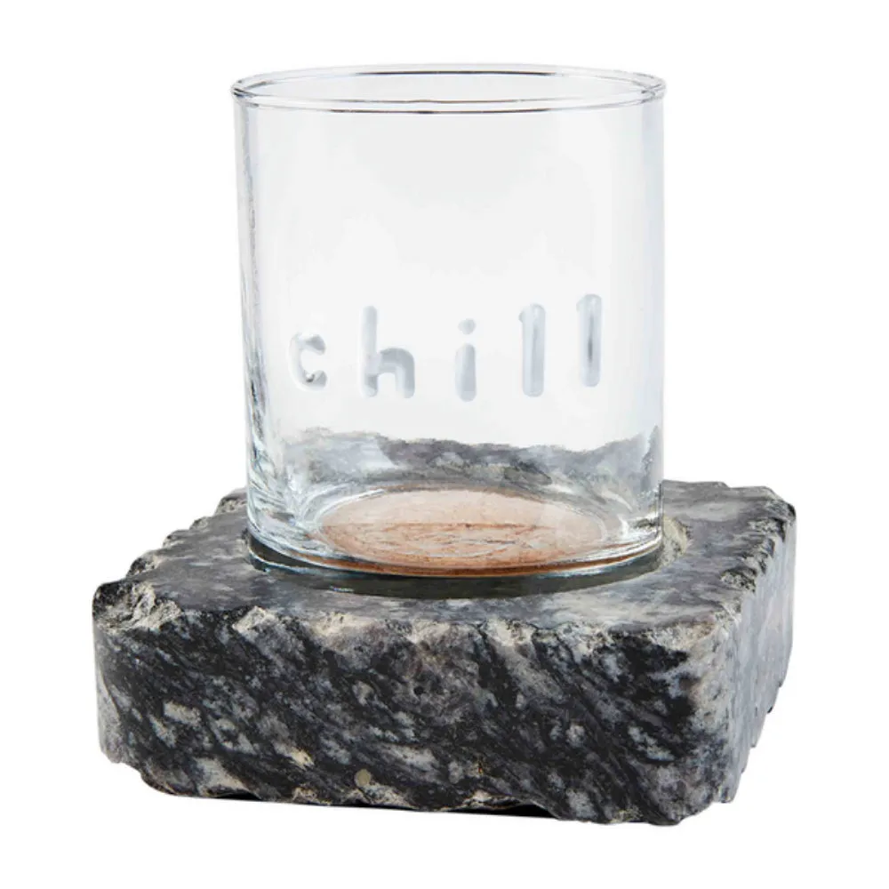 Mud Pie Double Old Fashioned Glass & Chilling Stone