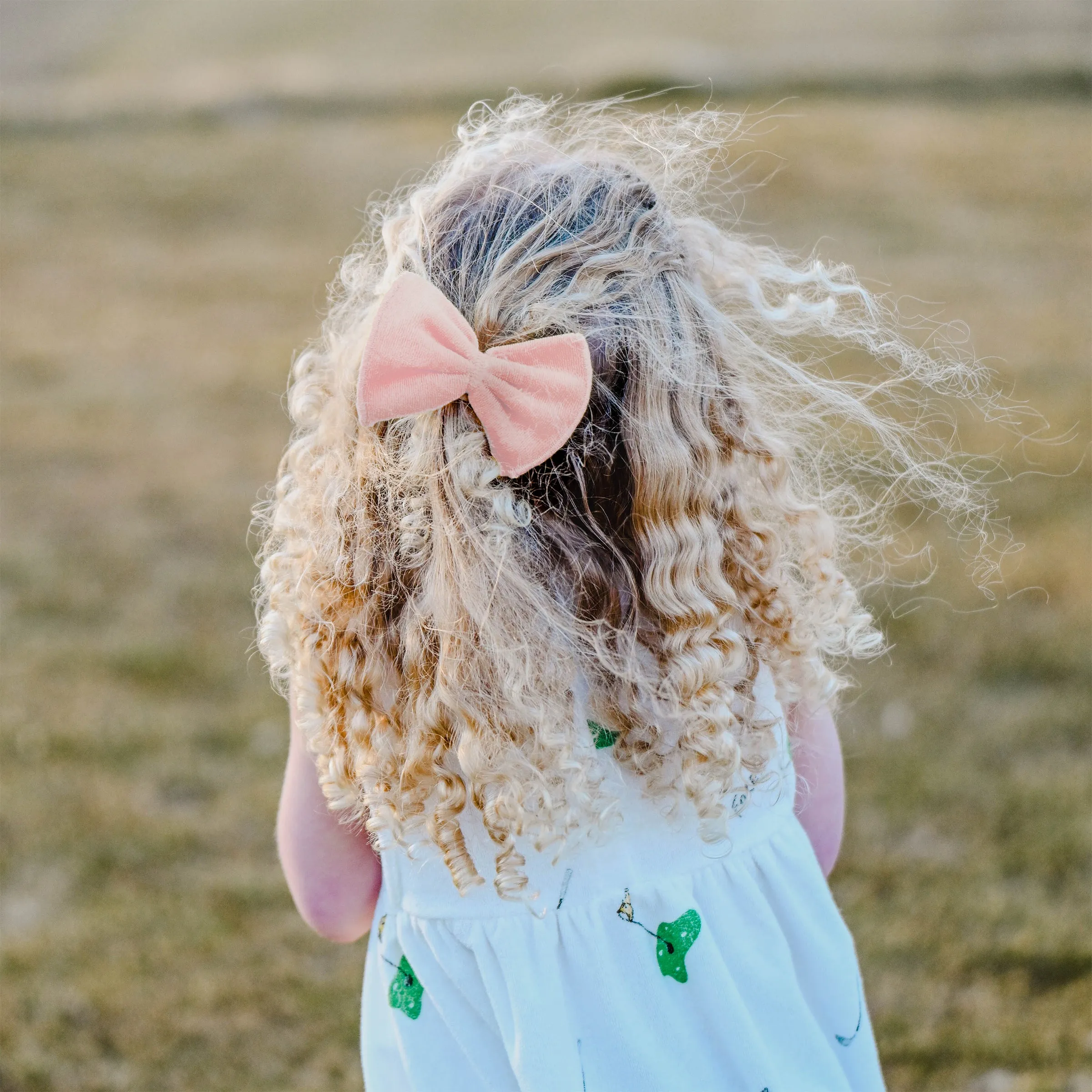 oh baby! Cotton Terry Bow Nylon Headband - Pale Pink