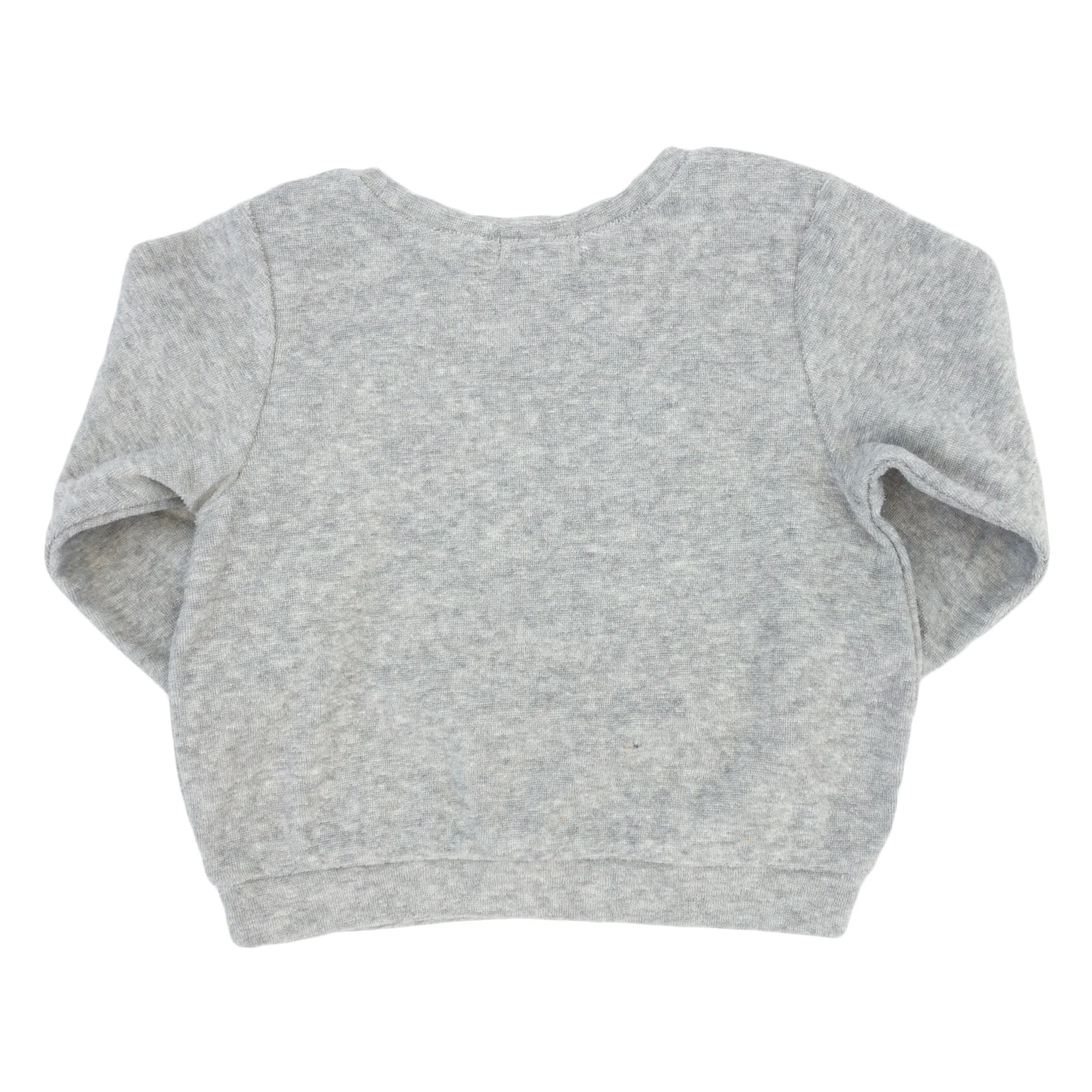 oh baby! Cotton Terry Boxy Sweatshirt - Vintage Baseball Applique - Heather Gray