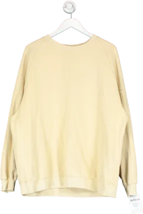 Pull&Bear Cream Cotton Crew Neck Jumper UK XL