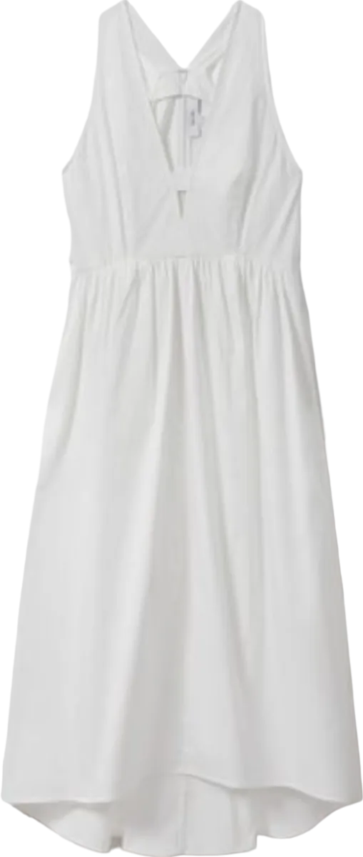 REISS White Yana Cotton Blend High-low Midi Dress BNWT UK 6