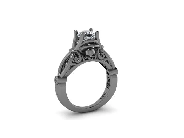 Secret Skull Engagement Ring-UDINC0425