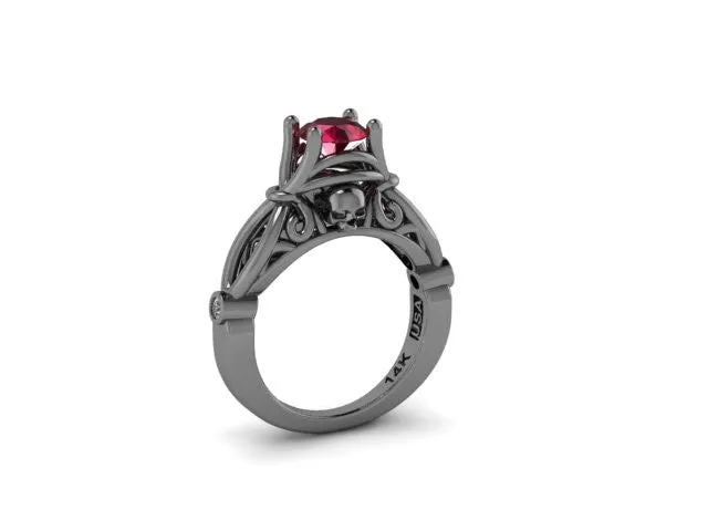 Secret Skull Engagement Ring-UDINC0425