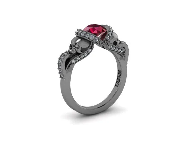 Secret Skull Engagement Ring-UDINC0427