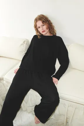 soft long sleeve top - black