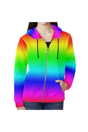 Spectral Splendor All Over Print Full Zip Hoodie for Women (Model H14)