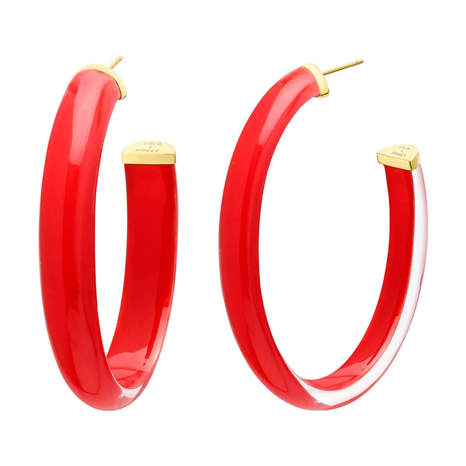 XL Oval Illusion Lucite Hoop Earrings