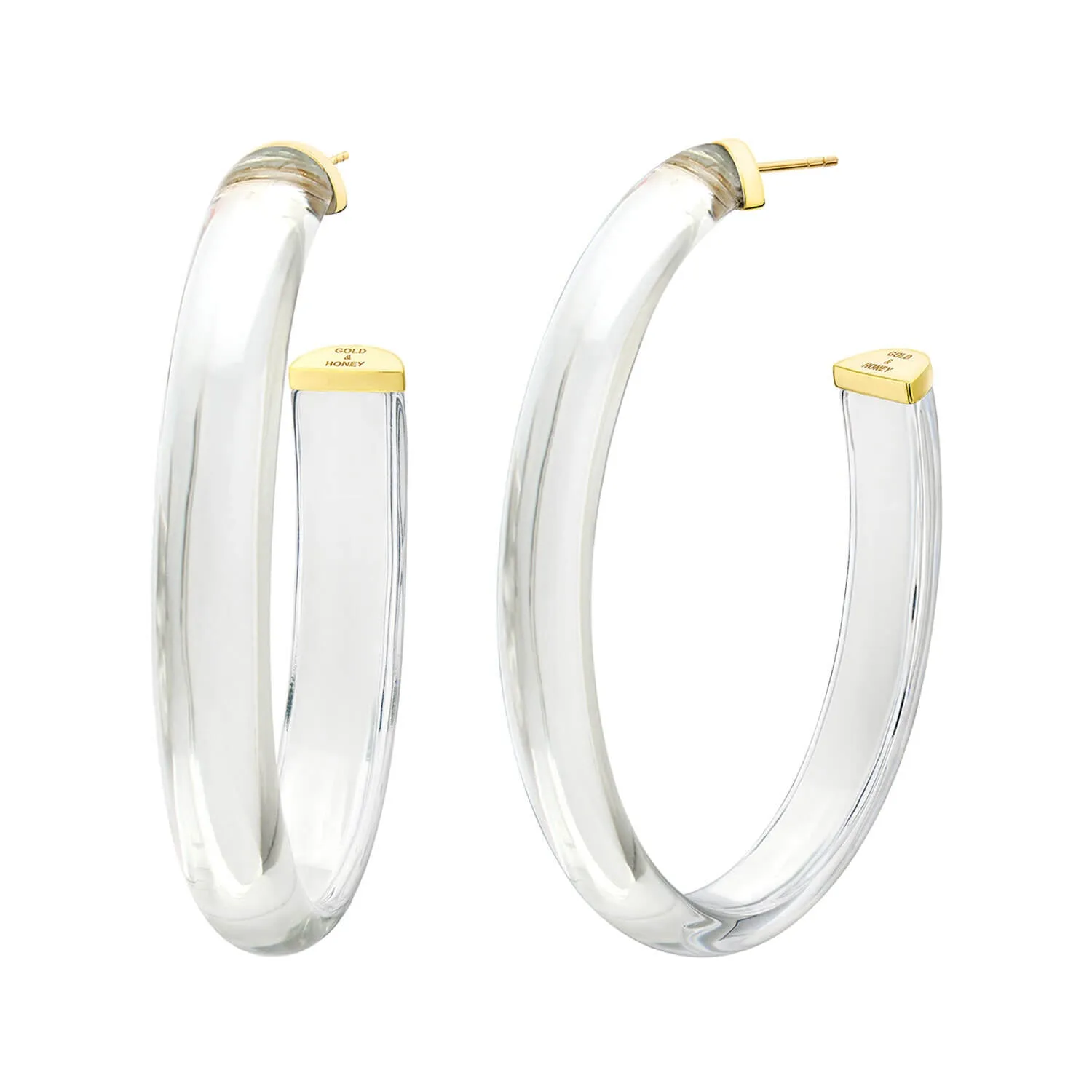 XL Oval Illusion Lucite Hoop Earrings