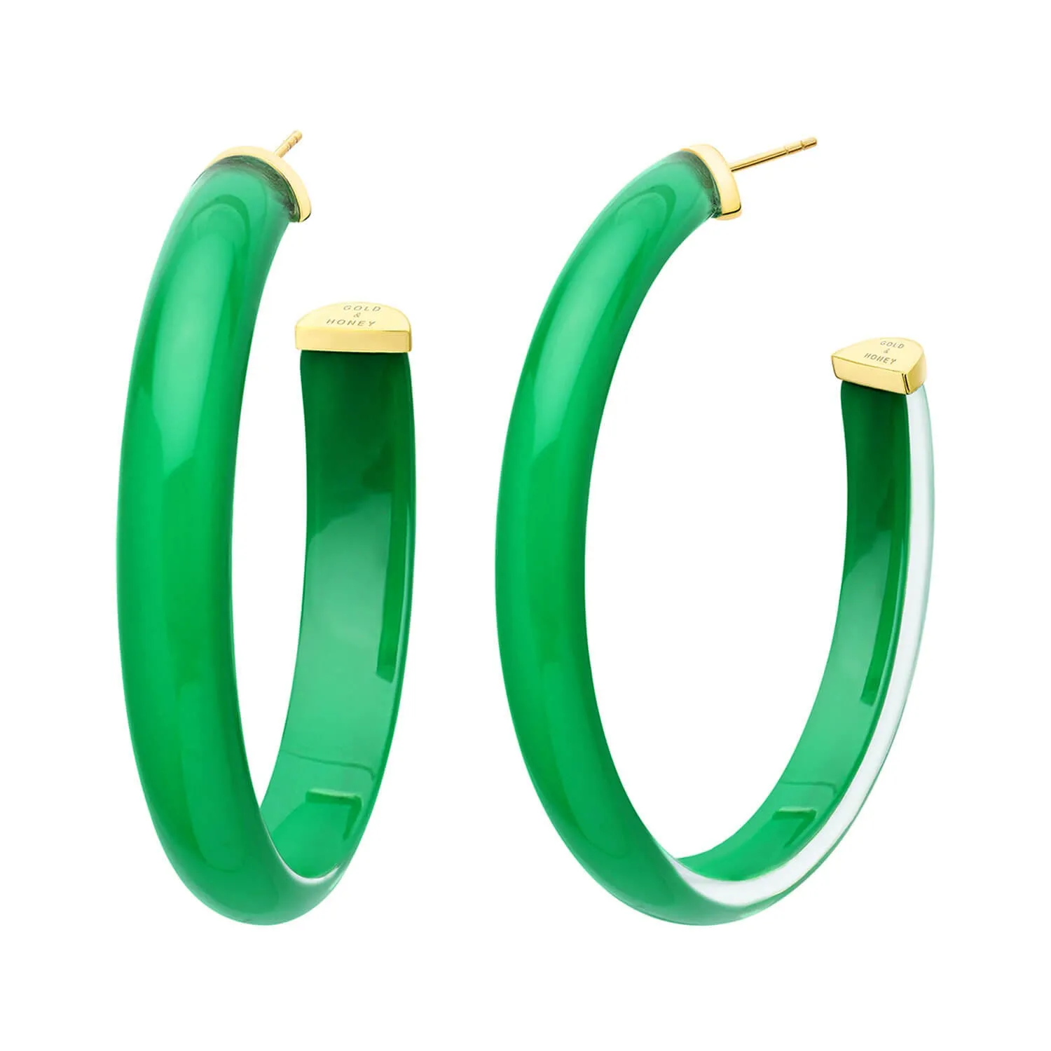 XL Oval Illusion Lucite Hoop Earrings