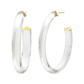 XL Oval Illusion Lucite Hoop Earrings