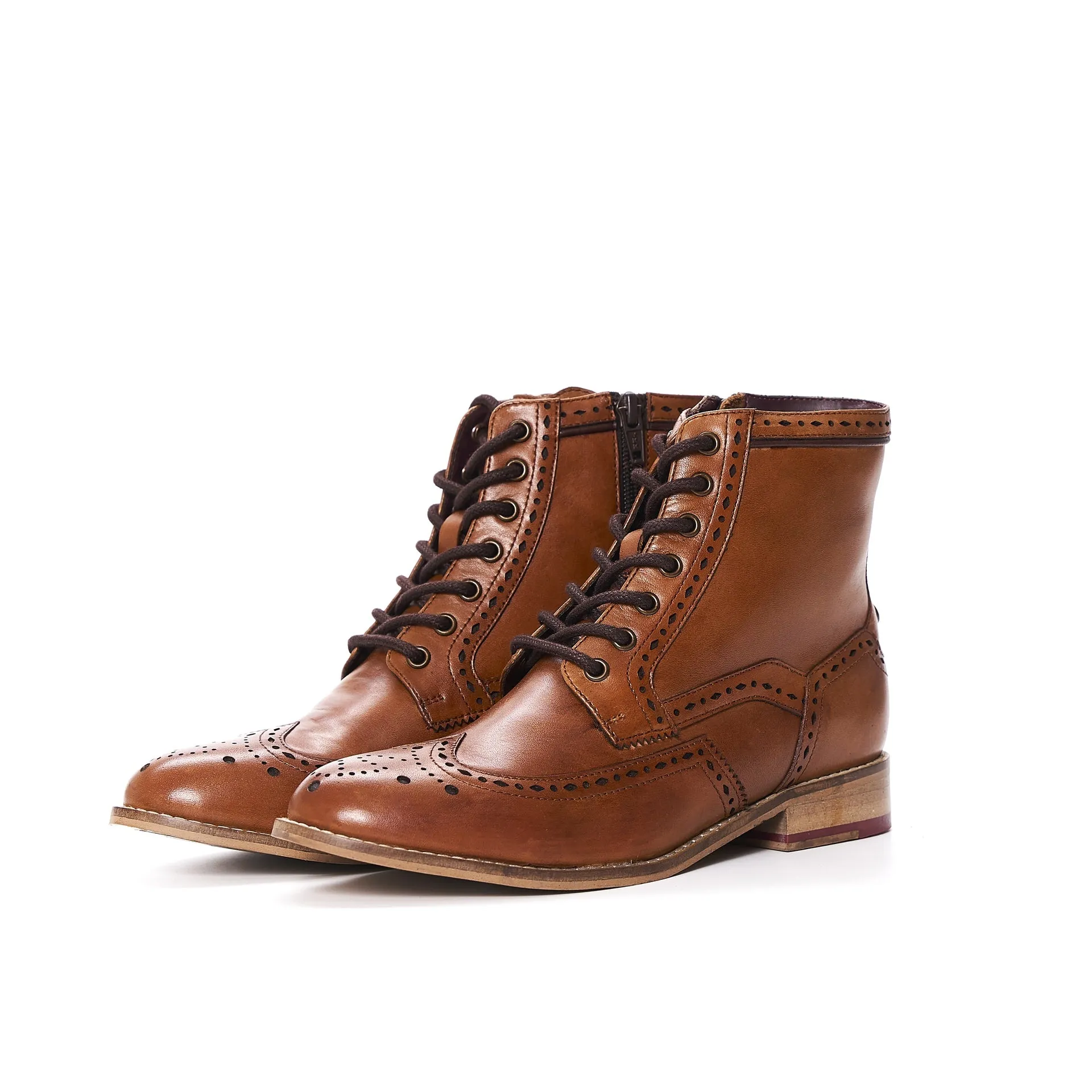 YASMINE 2.0 TAN BROGUE BOOT