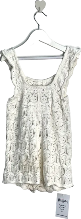 ZARA White Cotton Crochet Knit Playsuit 5 Years